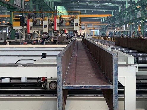 Welded H beam production line Welded H beam production line